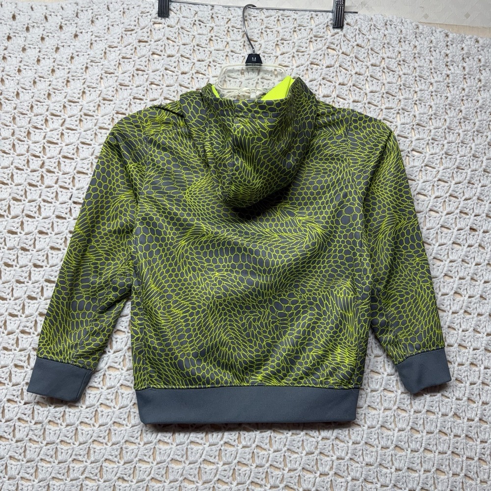 Nike Dri Fit Therma Hoodie Sweatshirt Youth Boys Size 7 Green Gray‎ Geometric - Picture 2 of 8